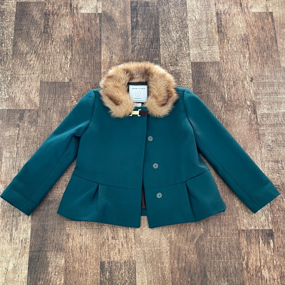 EUC Janie and Jack Green Riding Jacket 🐎